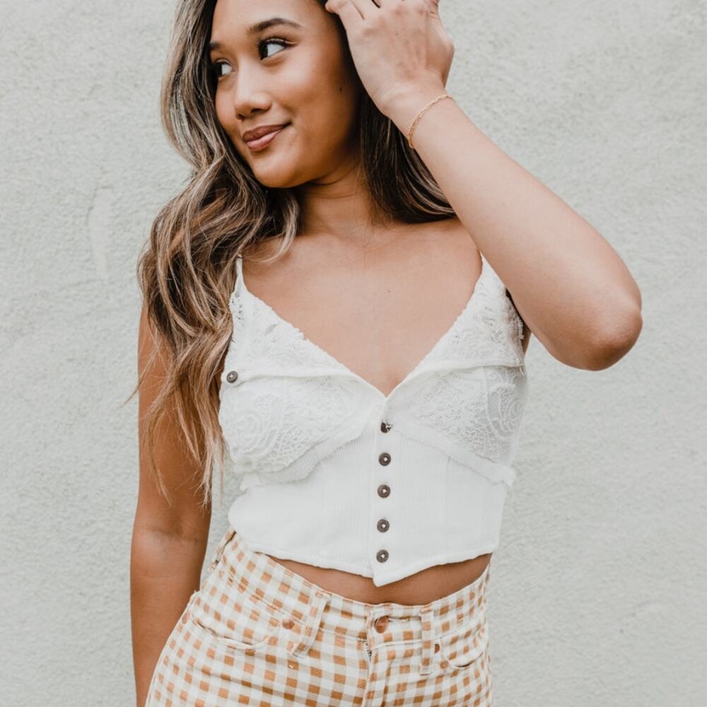 Free People Have My Heart Cropped Tank Top XS